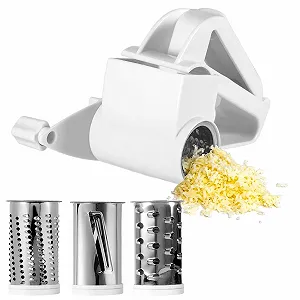 Терка з ручкою для сиру Parmesan, 3 змінних барабани з нержавіючої сталі - Фото 1