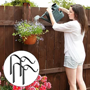 Тримачі для підвісних кошиків Набір із 4 штук Залізо 11 см Чорний synthetic.ua - Фото 1