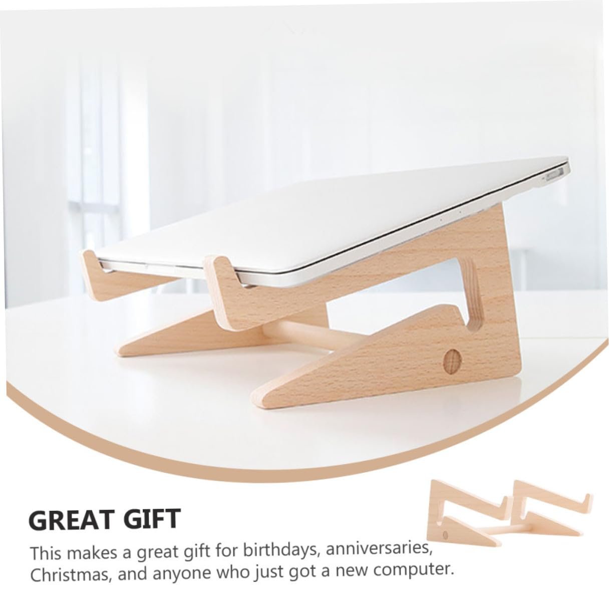 Підставка для ноутбука Деревʼяна Портативна Легка Тримач для компʼютера Ергономічна, фото №8 Підставка для ноутбука Деревʼяна Портативна Легка Тримач для компʼютера Ергономічна, фото №8