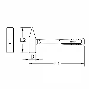 Молоток слюсарний KS TOOLS 963.2014 BRONZE + 900 г ручка з гікорі synthetic.ua - Фото 1