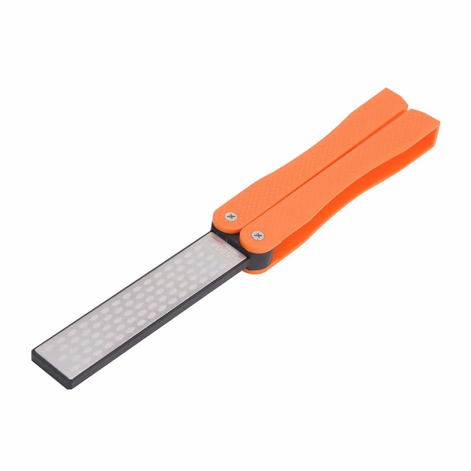 Точилка для ножів двостороння складана компактна помаранчева для виживання, фото №5
