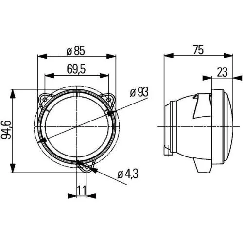 Рабочая фара HELLA 1G0 996 176-031 для DAF CATERPILLAR, фото №4