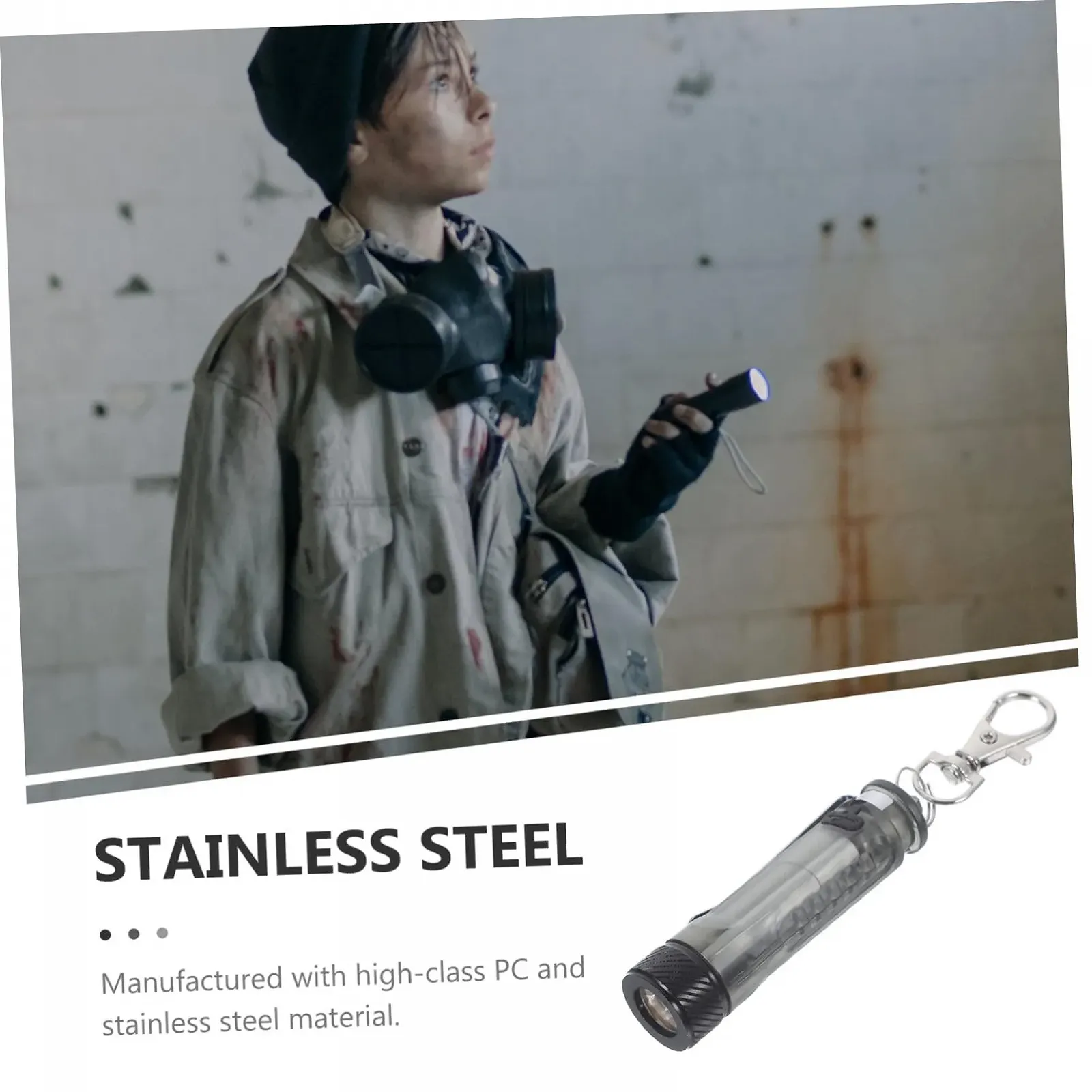 Міні світлодіодний ліхтарик портативний з брелоком з нержавіючої сталі, фото №5