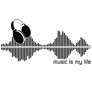Наклейка на стіну 072 Music is My Life Equalizer 59 x 30 см Світло-сіра synthetic.ua - Фото 1