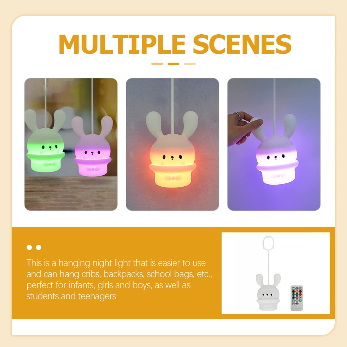 Светильник Zerodeko Pack of 3 Long Ear Rabbit Silicone Lamp Разноцветный, фото №5