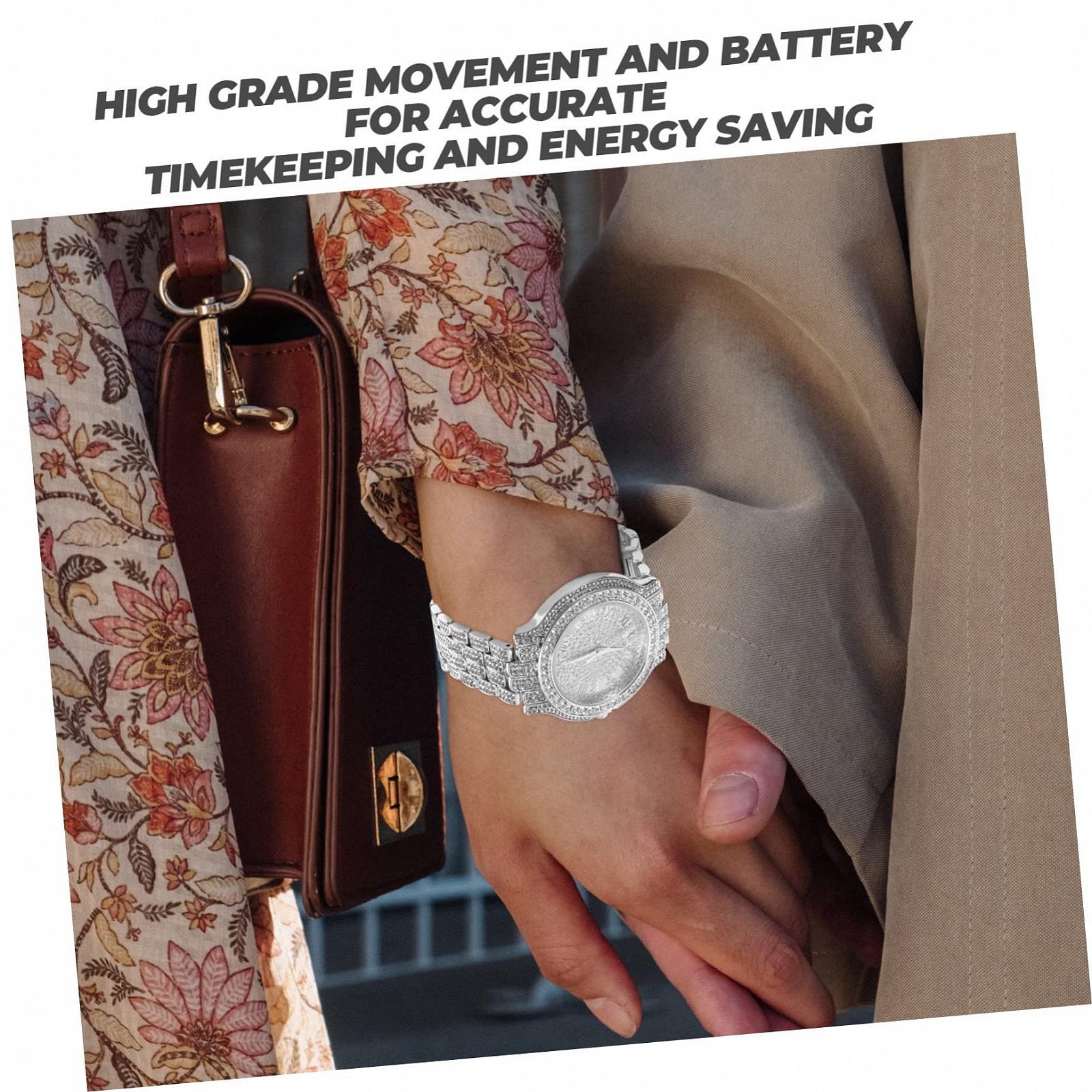 Цифровий годинник LIFKOME з стразами Жіночий годинник Золотий, фото №6