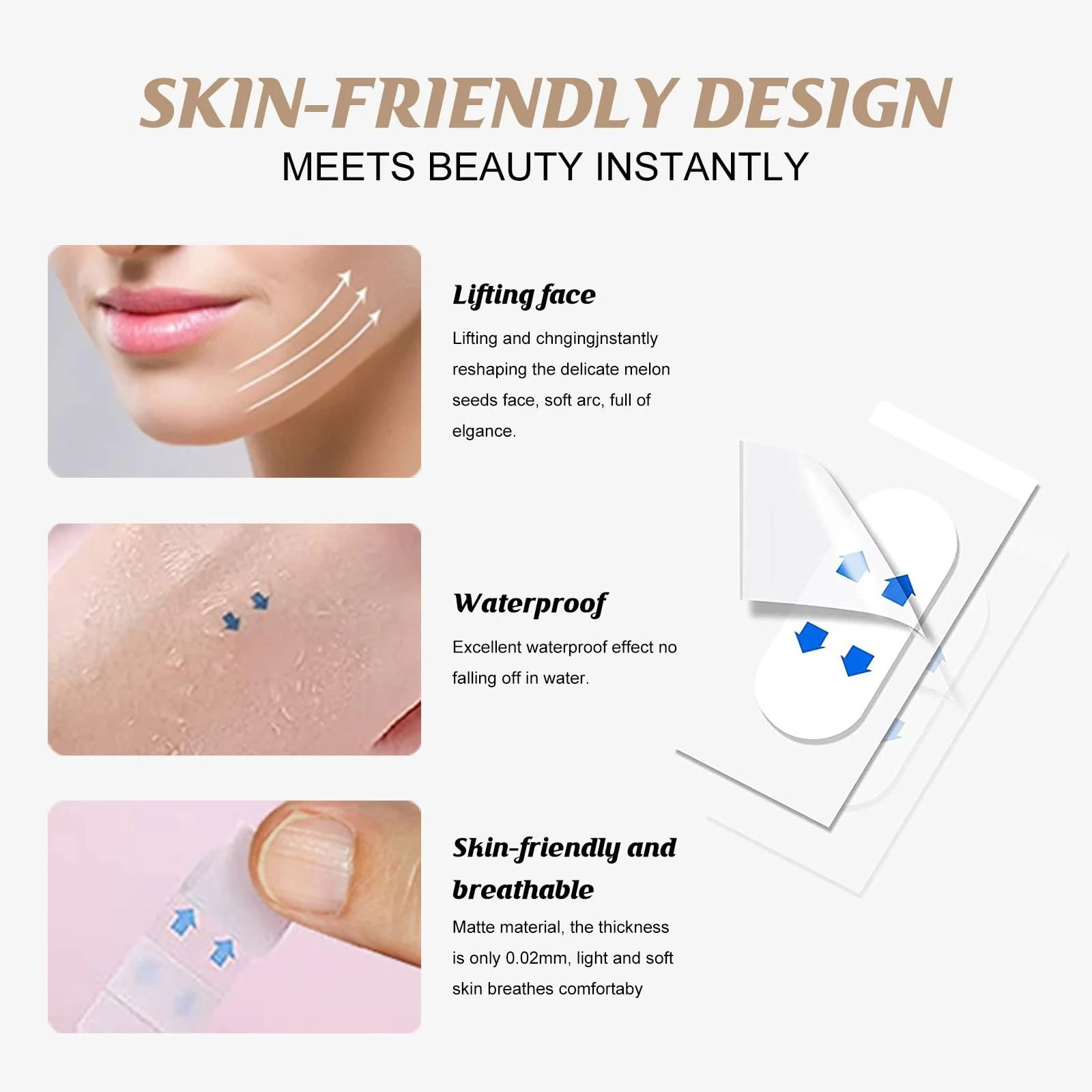 Стрічки для підтяжки обличчя Eazerom 02, 120 шт, фото №5