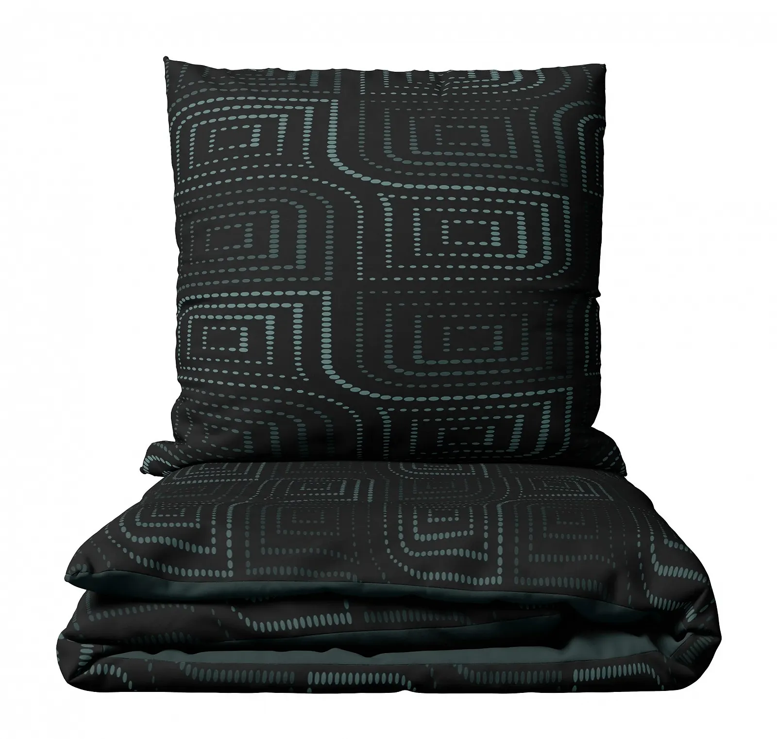 Комплект постільної білизни Leonado Vicenti Renforce у смужку з блискавкою 135 x 200 см Темно-бірюзовий/Чорний, фото №1