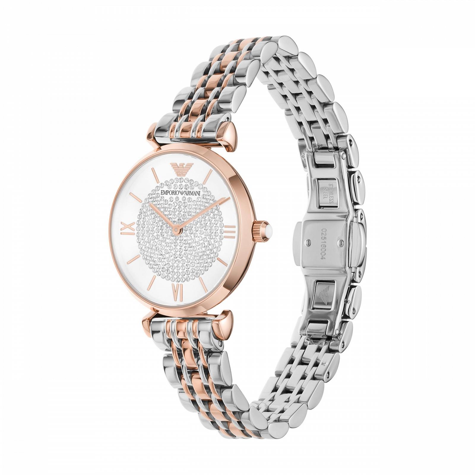 Женские часы EMPORIO ARMANI, 32 мм, кварцевый механизм с двухцветным браслетом из нержавеющей стали, фото №2