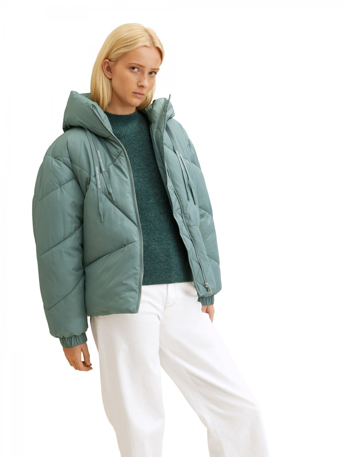 Куртка modern short puffer jacket 1032686-19643 Tom Tailor Блакитний M, фото №2
