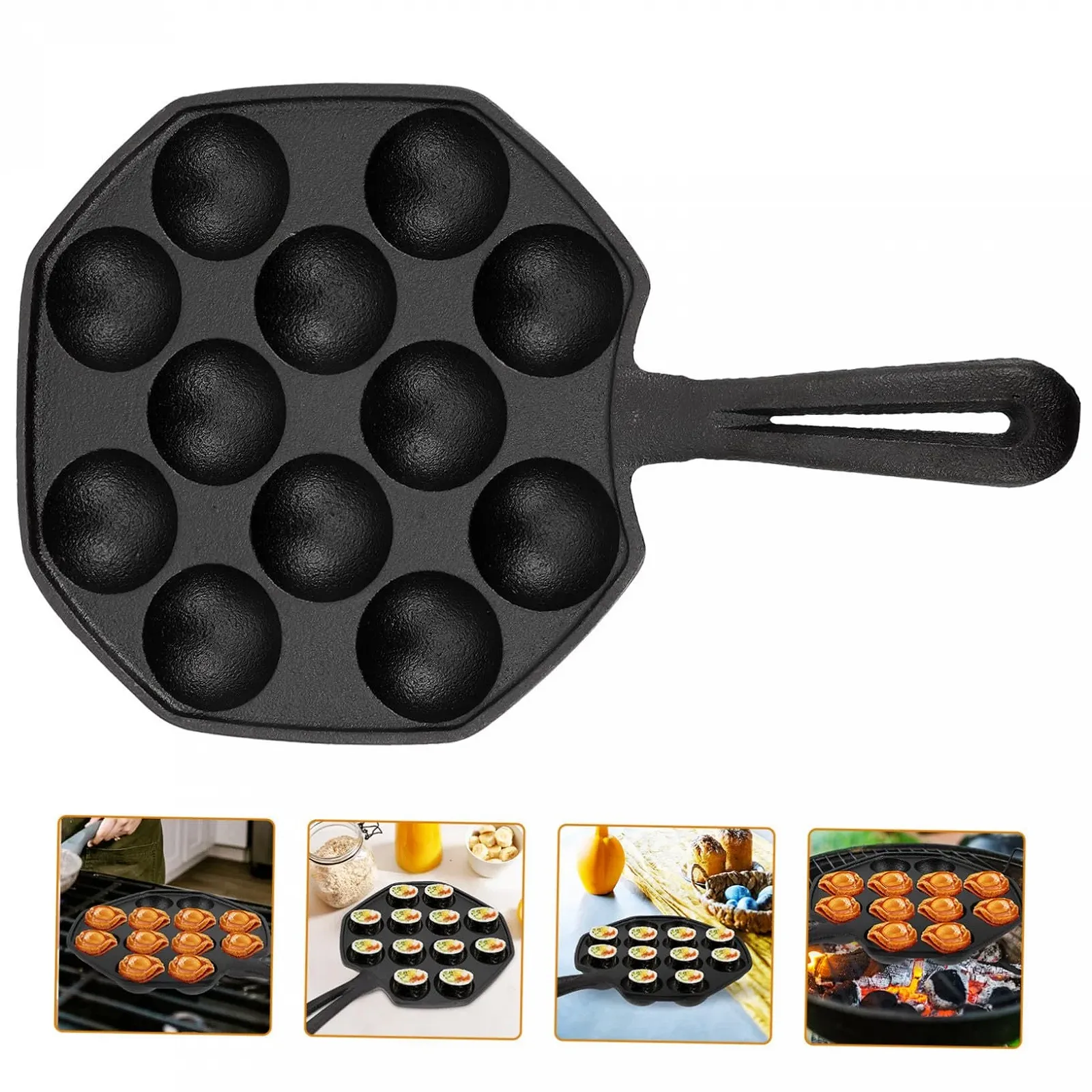 Форма для випікання чавунна для равликів з ручкою та аксесуарами, фото №5