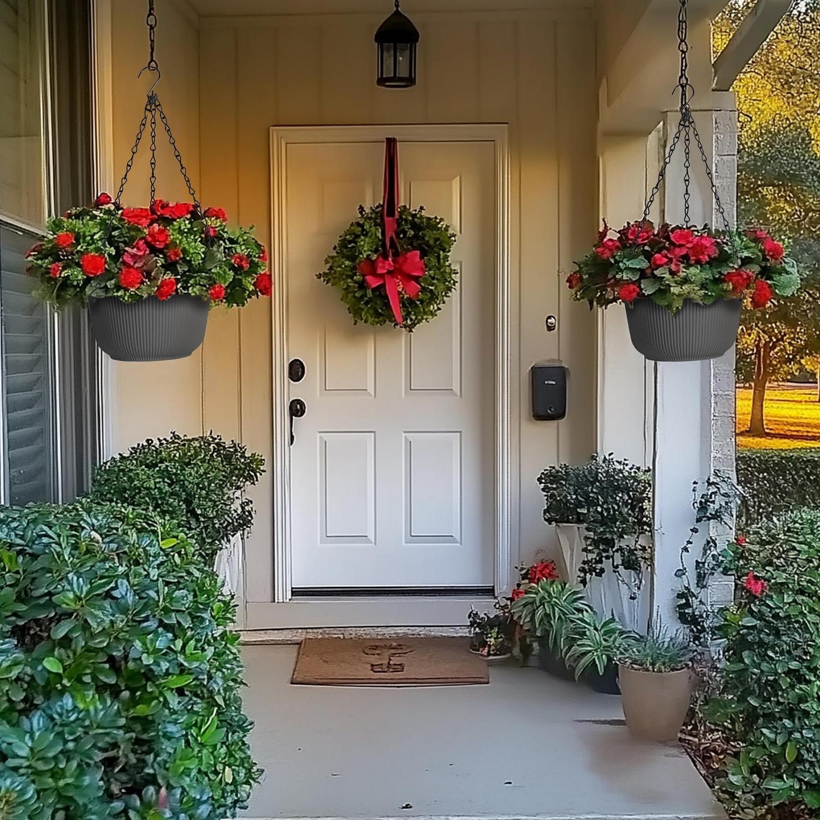 Підвісні вазони T4U Набір з 2 шт. Φ25 см з ланцюгами та системою поливу Чорний матовий, фото №7 Підвісні вазони T4U Набір з 2 шт. Φ25 см з ланцюгами та системою поливу Чорний матовий, фото №7