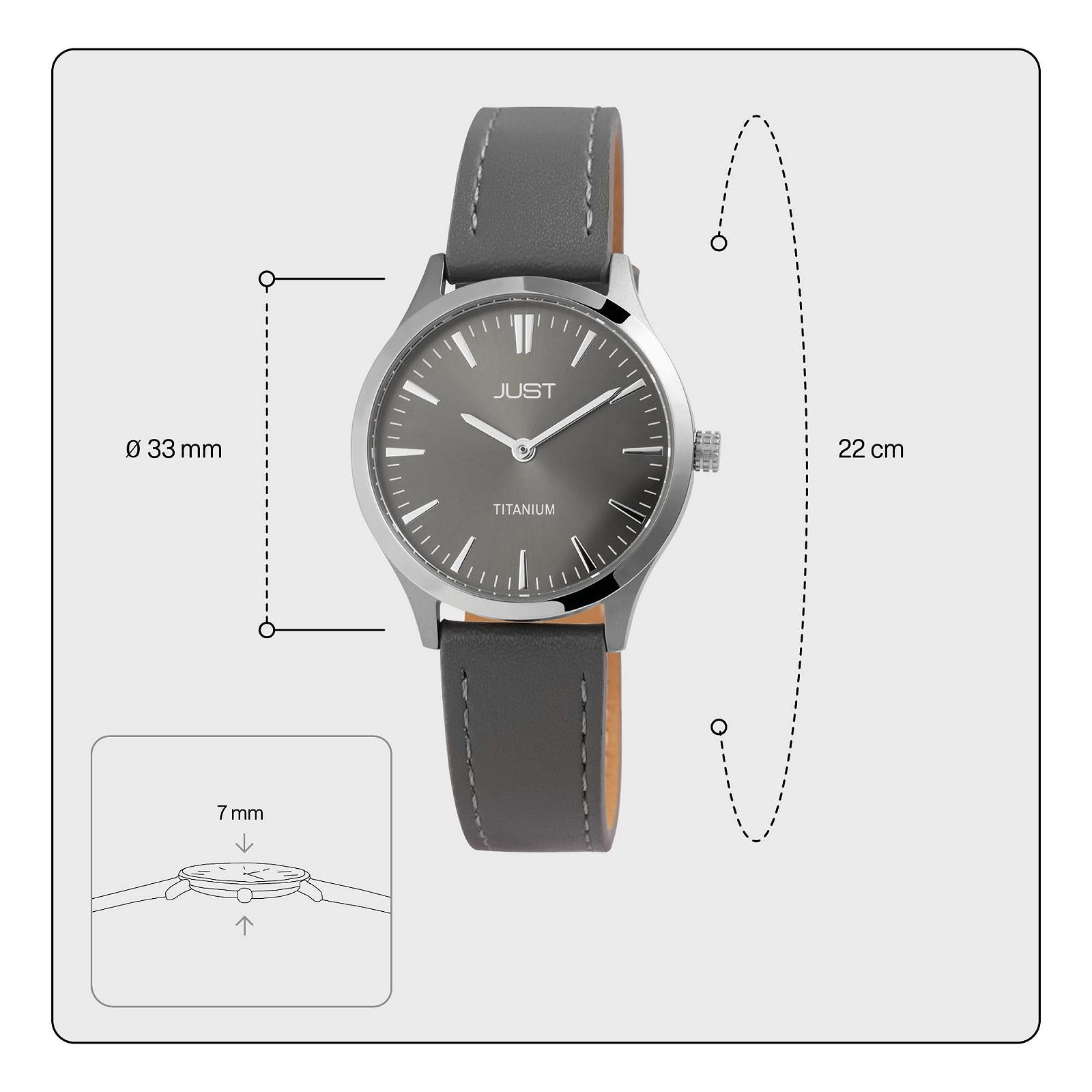 Женские часы Just JU10188, кожаный ремешок, титановый корпус, диаметр 33 мм, титановая застежка, аналоговый, кварцевый, фото №4 Женские часы Just JU10188, кожаный ремешок, титановый корпус, диаметр 33 мм, титановая застежка, аналоговый, кварцевый, фото №4