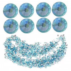 Стрази Плоскі Healvian, 1440 шт, Скло, Сині - Фото 1