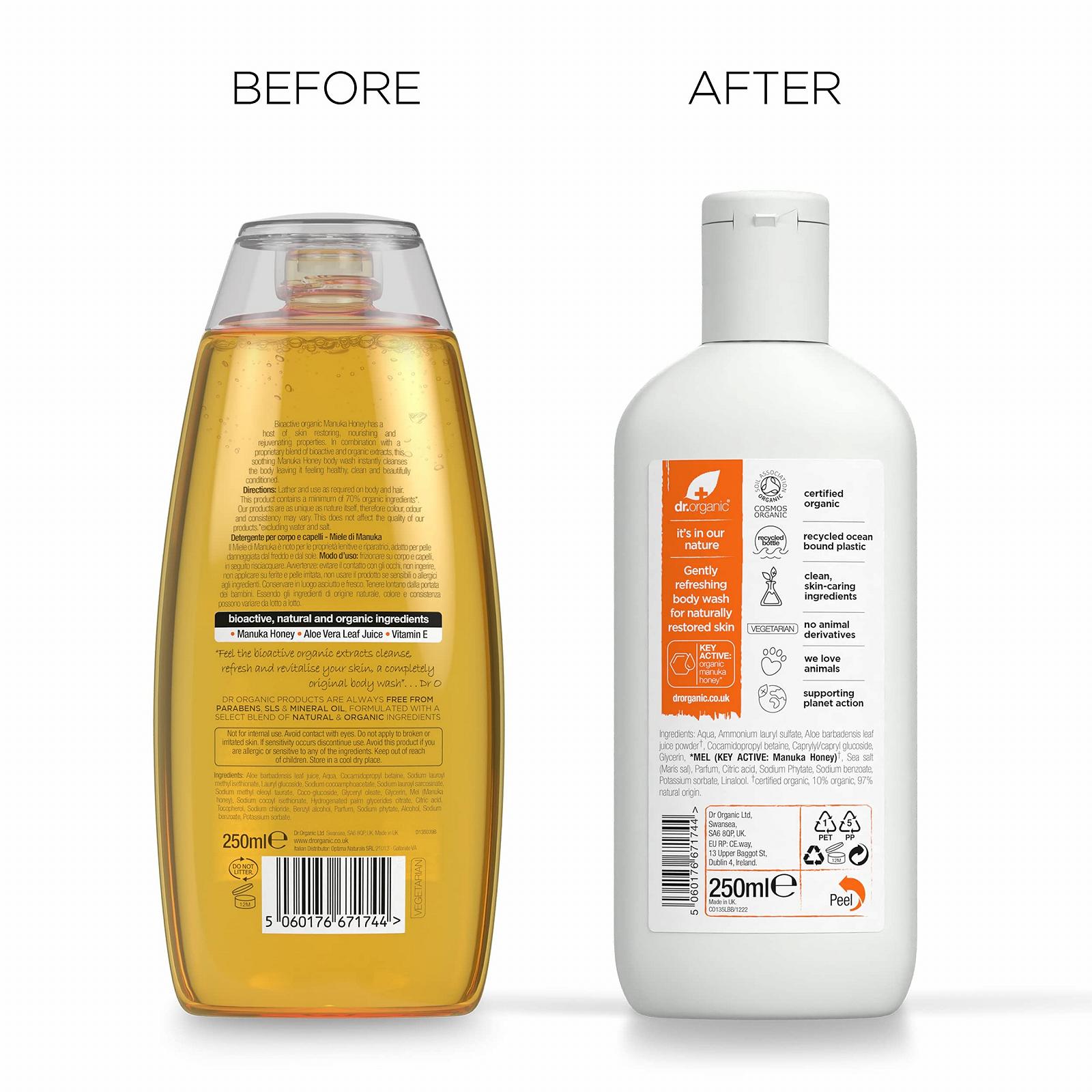 Гель для душа Dr Organic Manuka Honey для сухой кожи натуральный 250 мл, фото №7