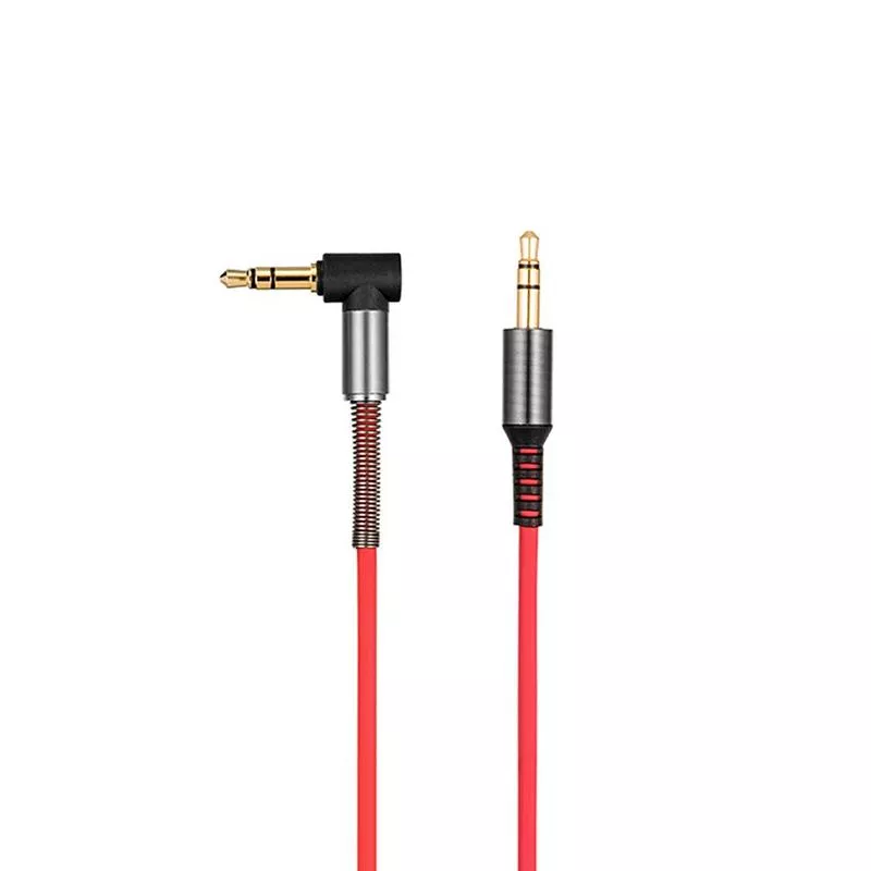 Кабель 3,5"-3.5" 1m Hoco Red (UPA-02) (пружина), фото №2 Кабель 3,5"-3.5" 1m Hoco Red (UPA-02) (пружина), фото №2