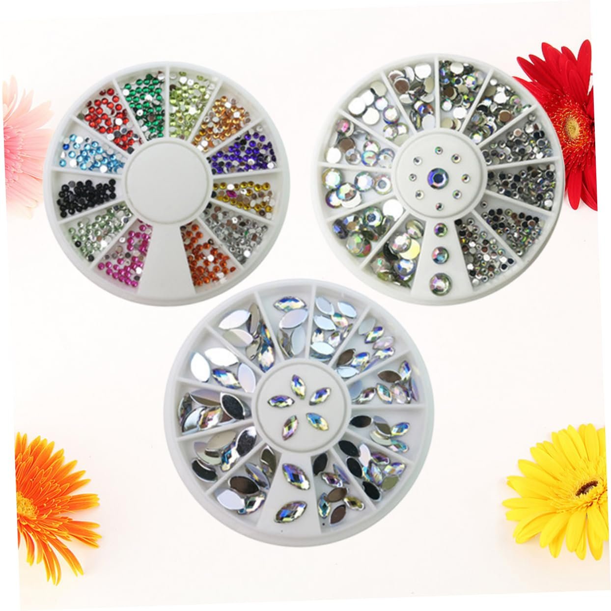 Набір для дизайну нігтів FRCOLOR з 6 предметів з кольоровими діамантами, фото №2