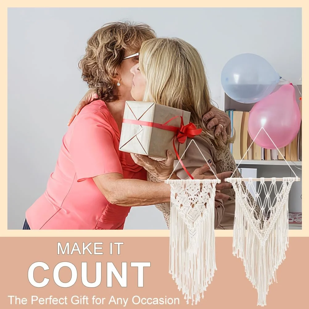 Набір для макраме IFNUNLY Ловець снів та підвіс для рослин Своїми руками, фото №7 Набір для макраме IFNUNLY Ловець снів та підвіс для рослин Своїми руками, фото №7