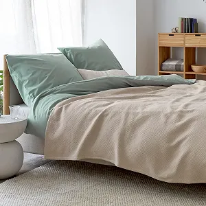 Покрывало URBANARA Eviera 220 x 240 см Хлопок (BCI) Натуральный - Фото 1