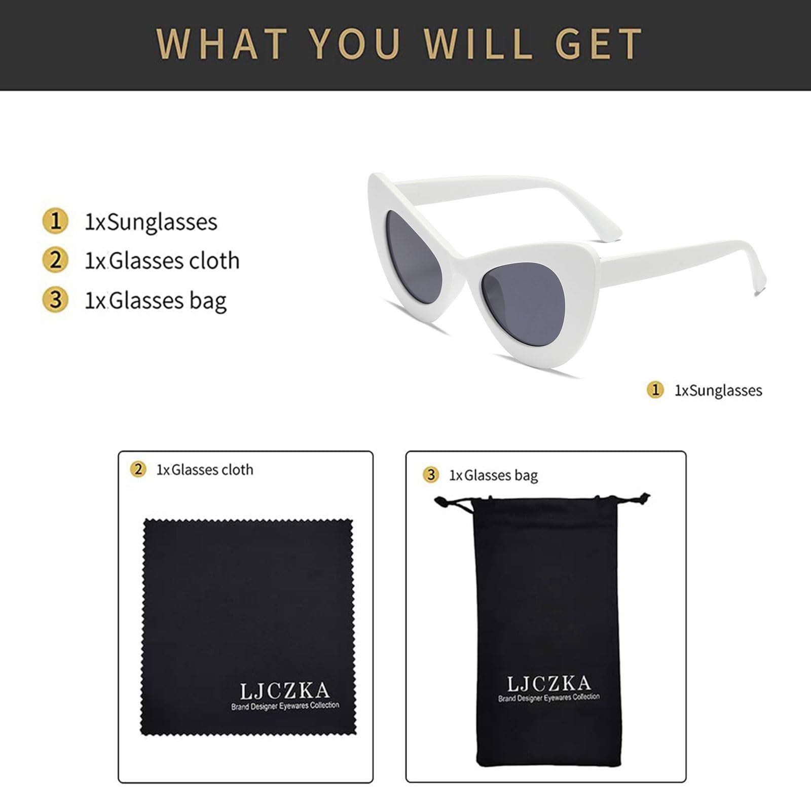 Сонцезахисні окуляри Котяче око LJCZKA Модні Вінтажні Круглі, фото №5 Сонцезахисні окуляри Котяче око LJCZKA Модні Вінтажні Круглі, фото №5