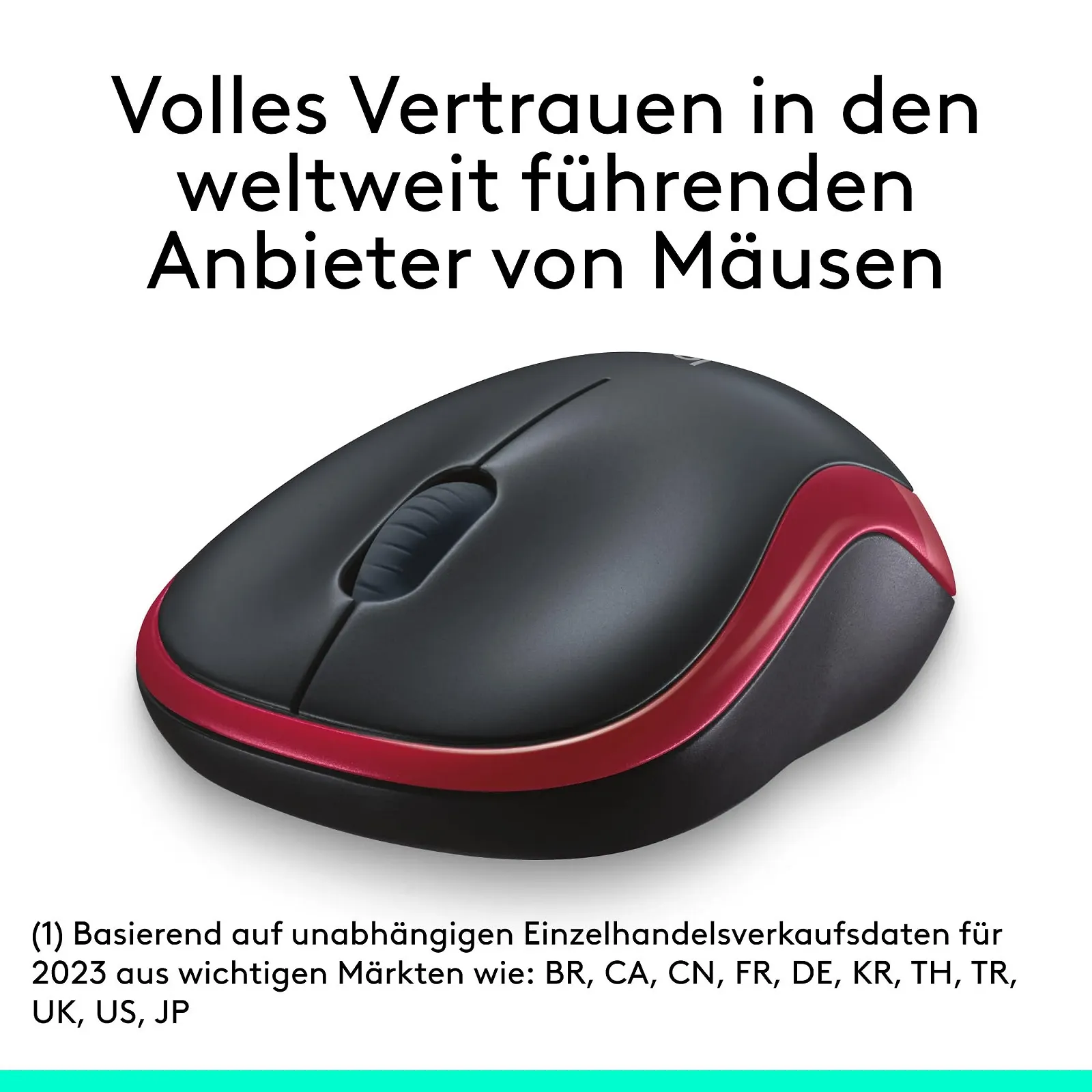 Мышь Беспроводная Logitech M185, 2.4 GHz, 1000 DPI, Красный, фото №3 Мышь Беспроводная Logitech M185, 2.4 GHz, 1000 DPI, Красный, фото №3