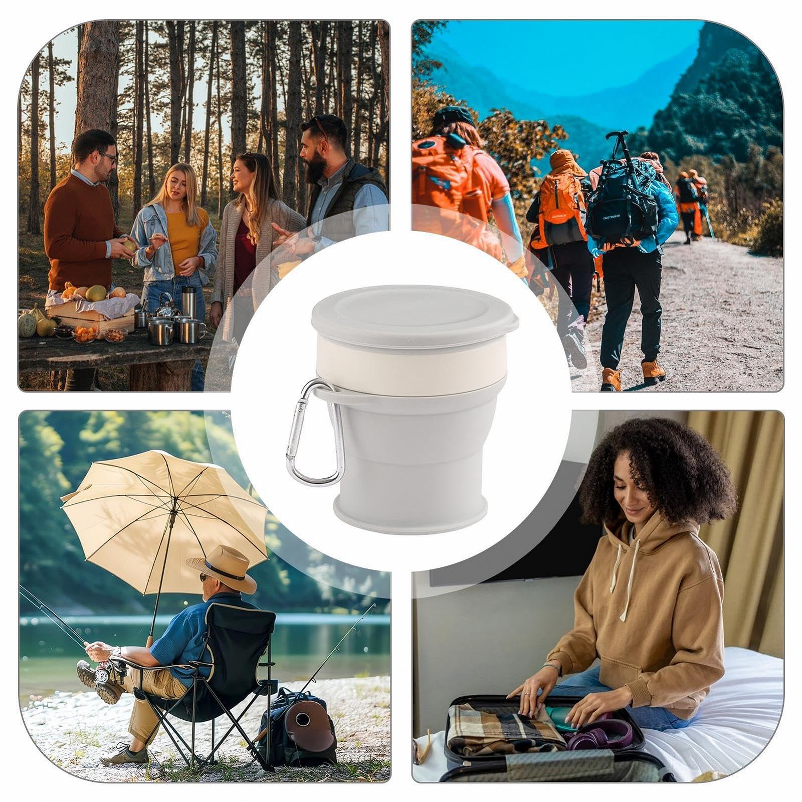 Складная кемпинговая кружка 250 мл, силиконовая телескопическая кемпинговая кружка - многоразовая портативная кружка, фото №4