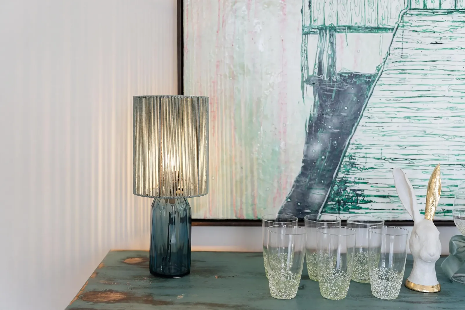 Настільна лампа Kare Vecchio 42x18x18 см Blue, фото №3