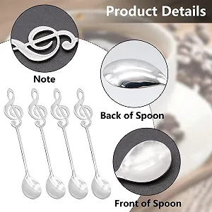 Ложка Кавова Набір 4 шт. Нотний Cтан з Нержавіючої Сталі synthetic.ua - Фото 1