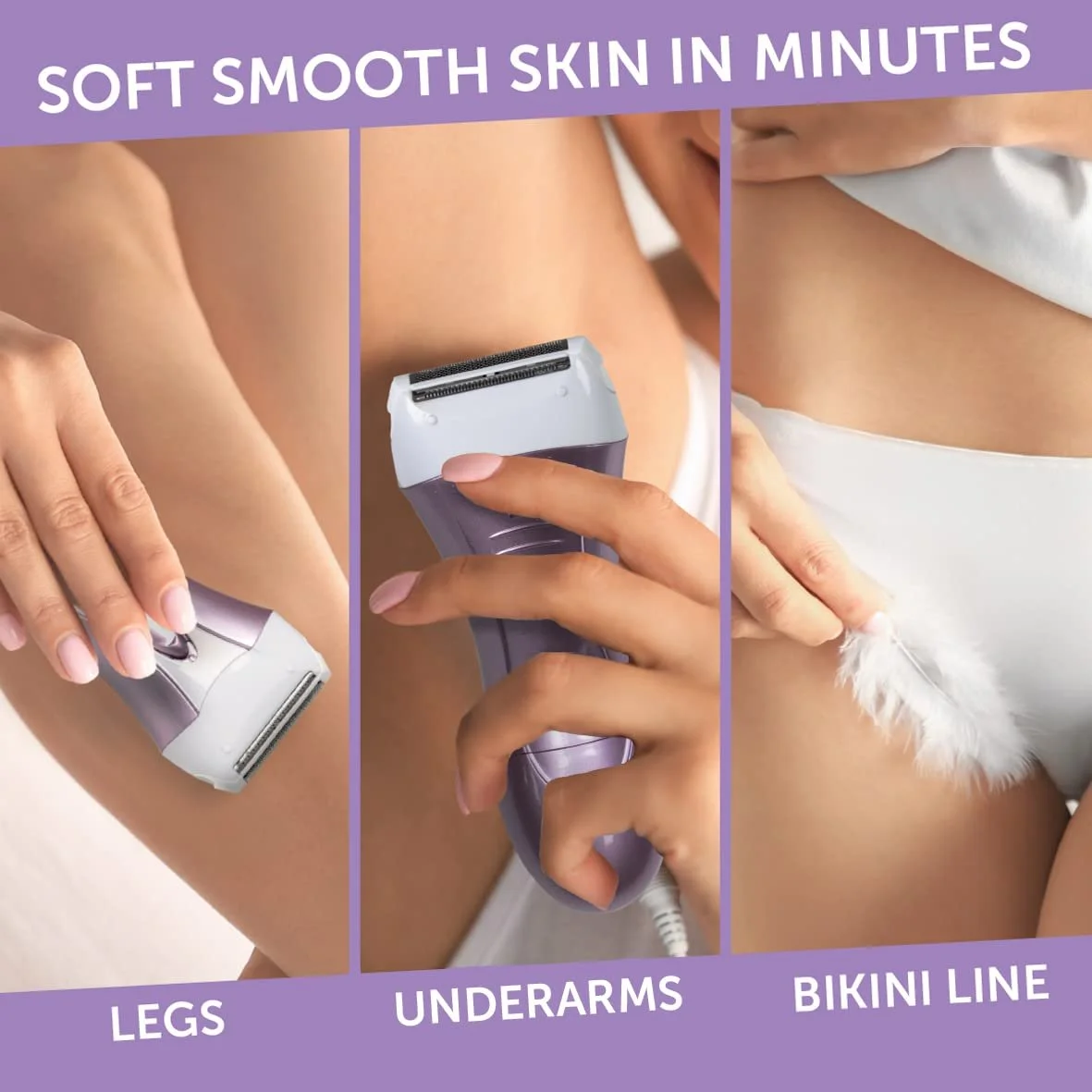 Жіноча електробритва Bauer Soft and Smooth на батарейках White, фото №3