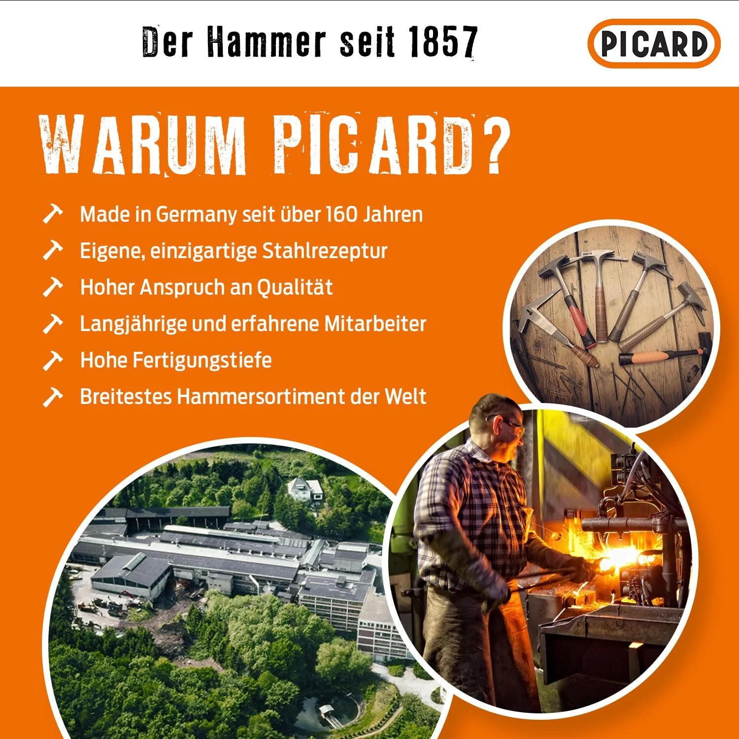 Молоток кровельщика Picard 600 S 75.016 600 g Шероховатый, фото №6