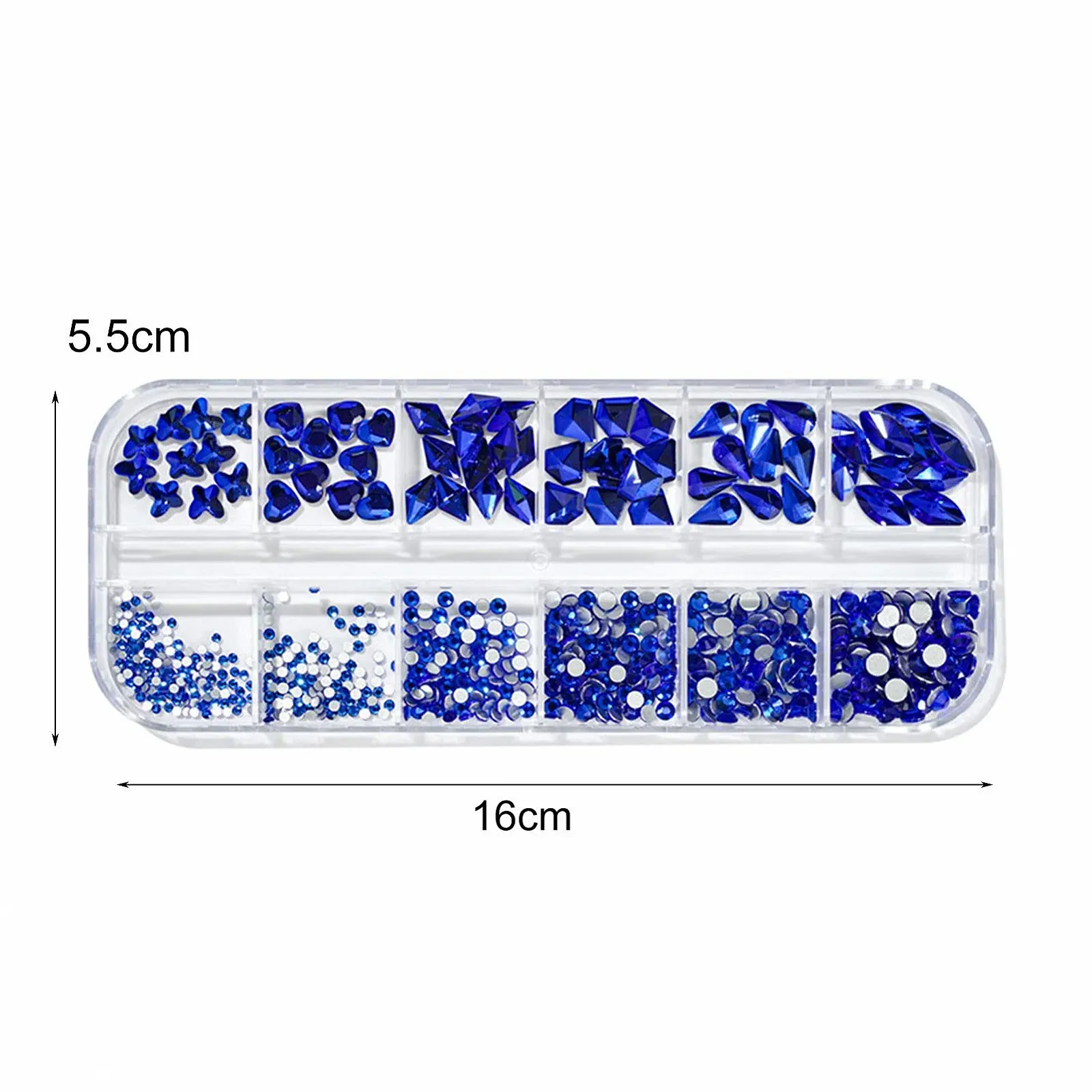 Наклейки для дизайна ногтей для женской вечеринки 12 отделений/коробка Стразы для ногтей Плоская задняя часть Легкие смешанные красочные блестки для ногтей для маникюра 8, фото №9