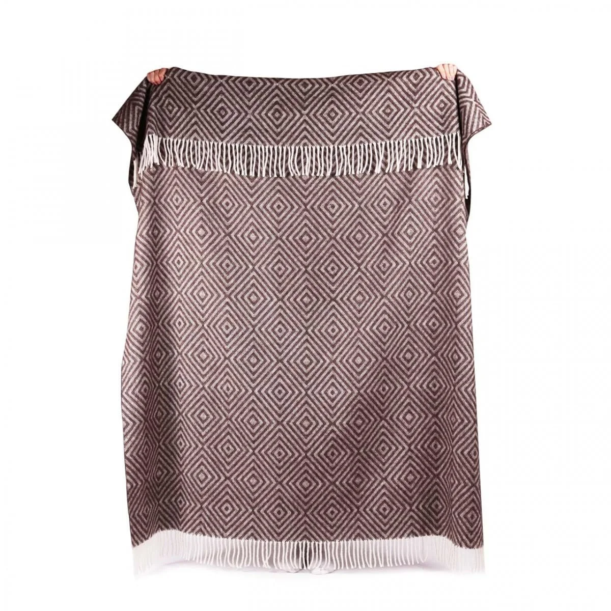 Плед Lanavitta Полушерстяной "Romb", Покрывало на кровать, Плед на диван, Коричневый, 140 x 200 см, фото №2