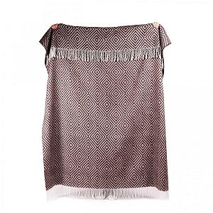 Плед Lanavitta Напіввовняний "Romb", Покривало на ліжко, Плед на диван, Коричневий synthetic.ua - Фото 1