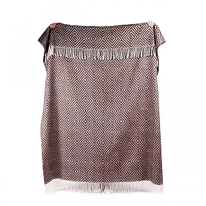 Плед Lanavitta Полушерстяной "Romb", Покрывало на кровать, Плед на диван, Коричневый, 140 x 200 см synthetic.ua - Фото 1