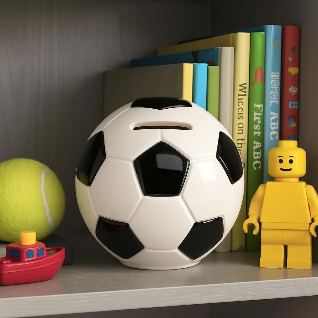 Скарбничка керамічна Футбольний м'яч 11 см Дитяча декоративна, фото №4