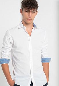 Рубашка Jack&Jones JJEPLAIN AOP L/S STS 12189770 Белый - Фото 1