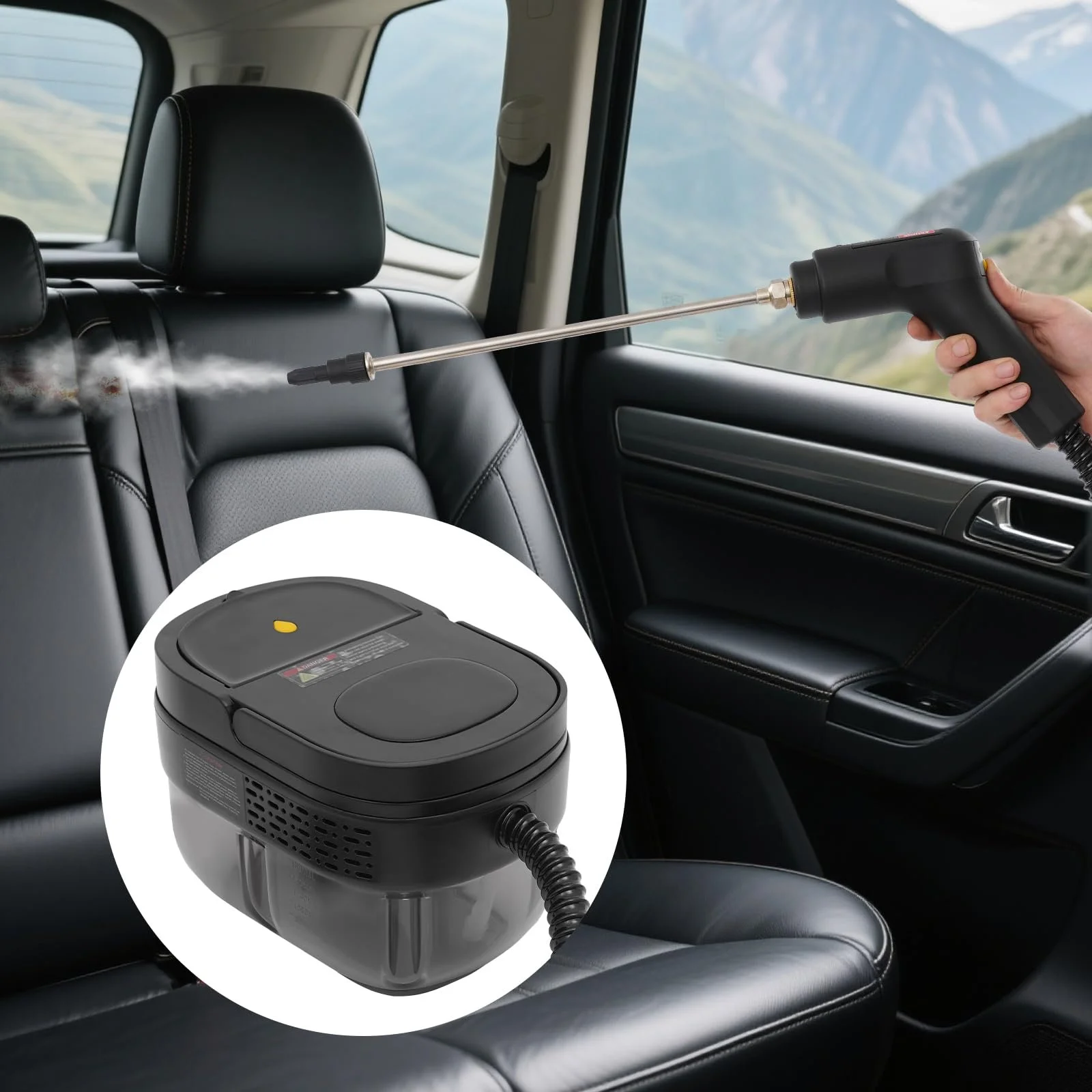 Пароочисник ручний 1500 W 3.0 bar 1.6 L Black, фото №2 Пароочисник ручний 1500 W 3.0 bar 1.6 L Black, фото №2