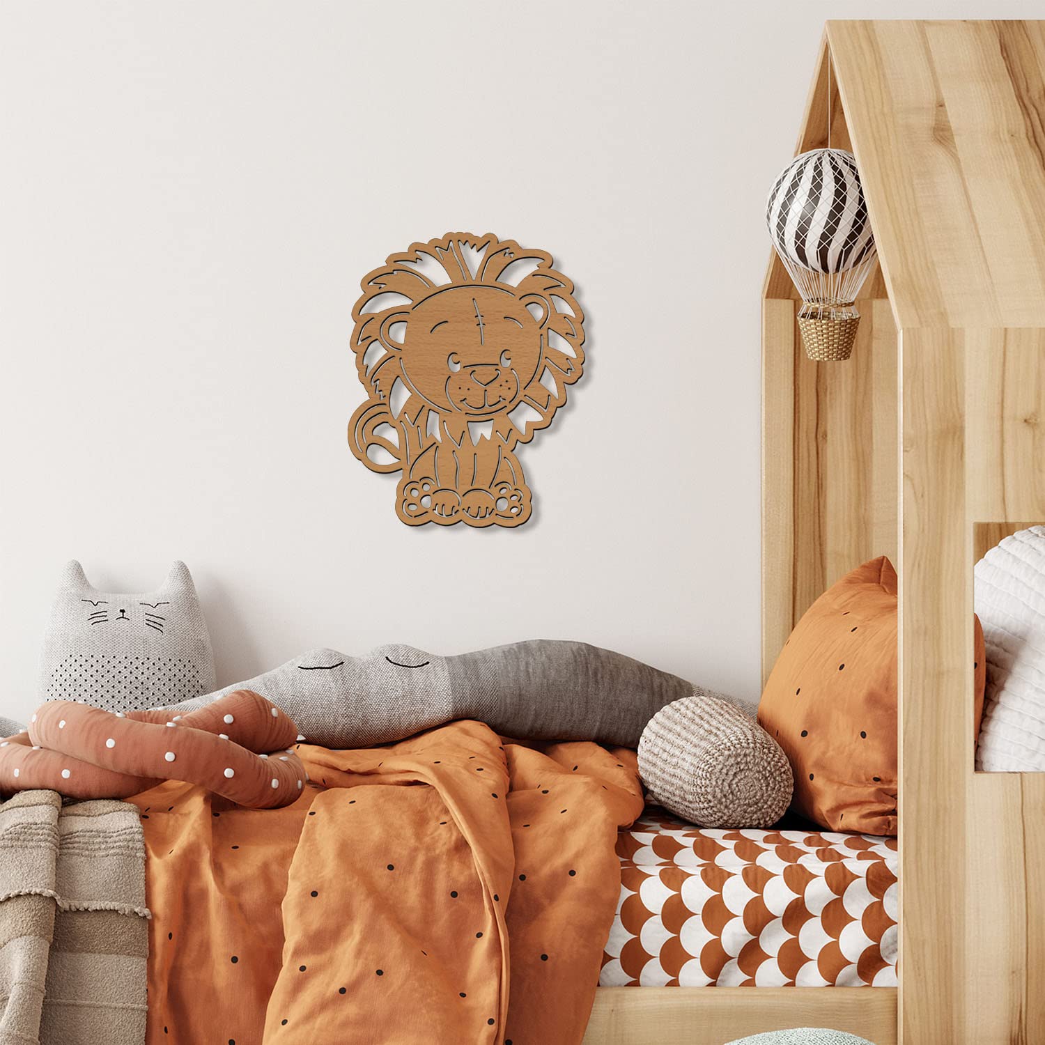 Светильник Lion Wall Lamp Snooze Light для детской комнаты из МДФ на батарейках, фото №4