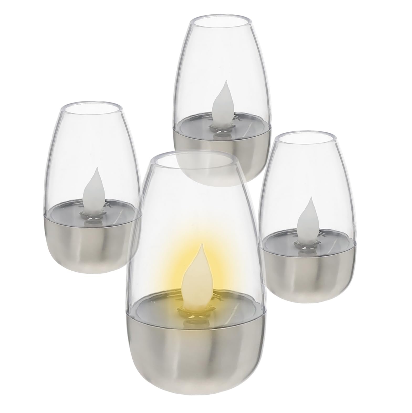 Настільна лампа Spetebo Mini Solar Garden LED набір з 4 штук 10 x 6 см сонячна тепла біла, фото №1