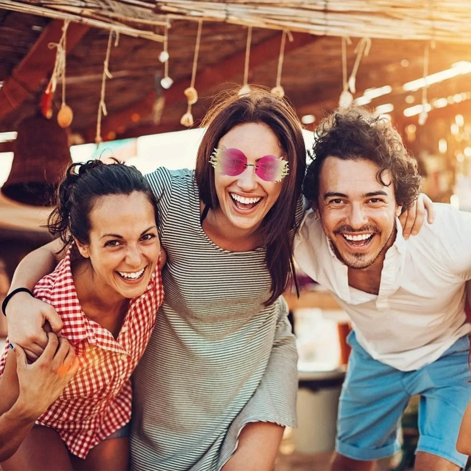 Набір сонцезахисних окулярів PACKOVE 3 шт., багатокутні, фото №2