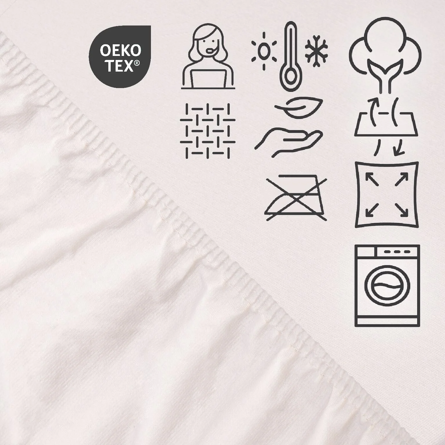 Простирадло на гумці AVANTGARDE Premium 180 x 200 см - 200 x 220 см - 40 см Білий, фото №6 Простирадло на гумці AVANTGARDE Premium 180 x 200 см - 200 x 220 см - 40 см Білий, фото №6