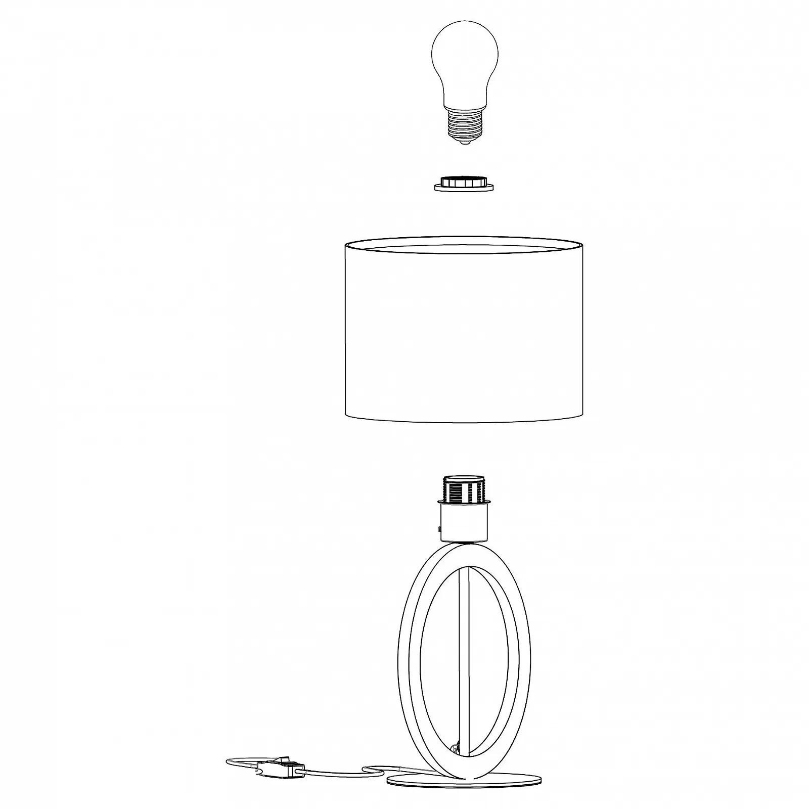 Настольная лампа EGLO Basildon 1 Minimalist Wood Textile Metal Natural Black E27, фото №8