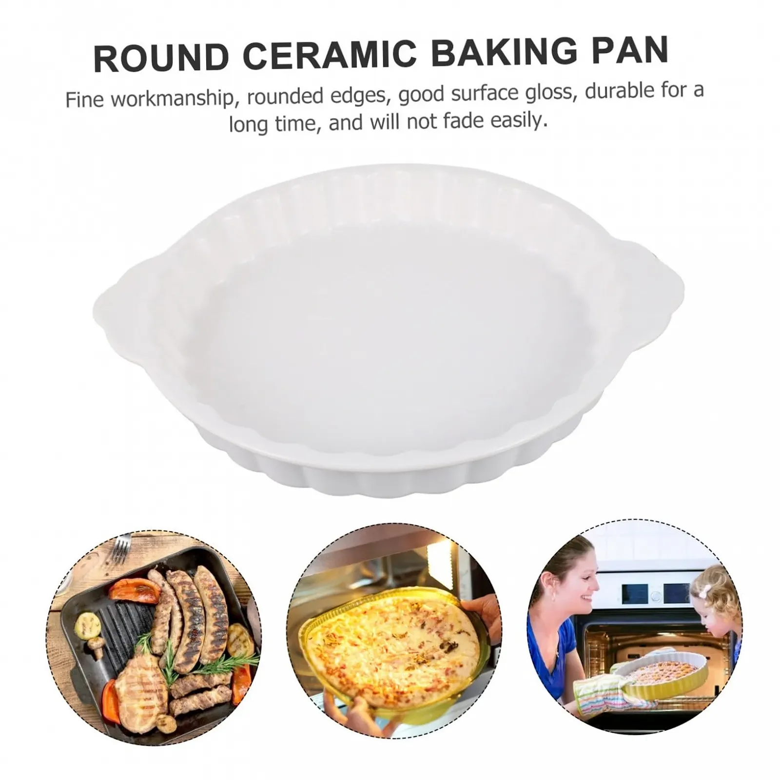 Форма для запекания Lurrose Ceramic Handles Heat Resistant Oval Oven and Microwave Safe, фото №4