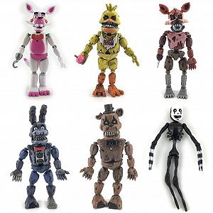Фігурки FNAF Nightmare Foxy Bear Chica, іграшкові ляльки для подарунків на день народження, прикраси для торта, набір із 6 штук - Фото 1