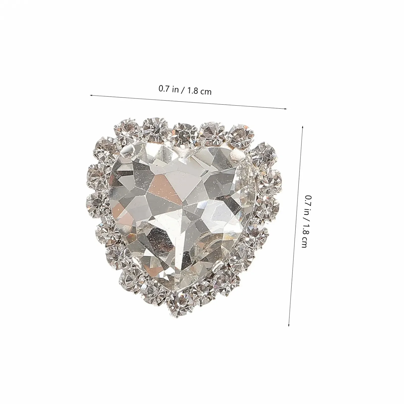 Стрази Серце OUNONA Прозорий, 30 шт, фото №4