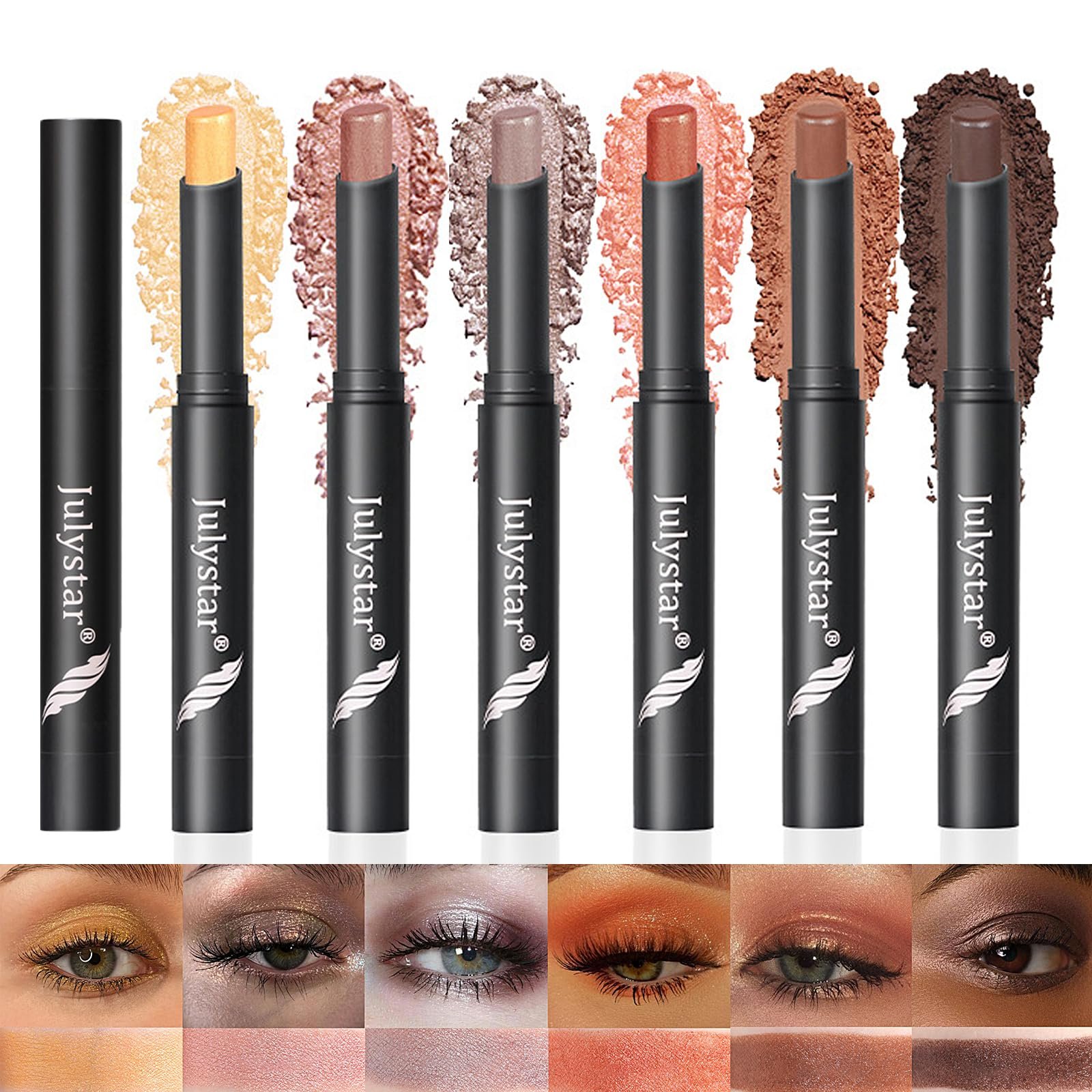 Набір Тіні Кремові Матові і Перламутрові 6 кольорів, фото №1