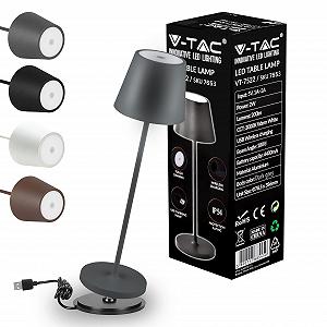 Настільна лампа V-TAC LED Touch 4400 мАг IP54 Сіра - Фото 1