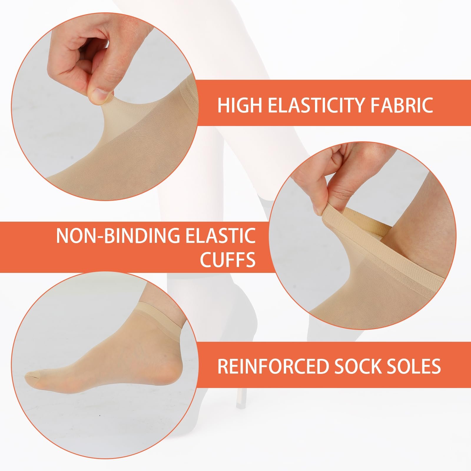 10 пар жіночих коротких нейлонових шкарпеток, фото №2