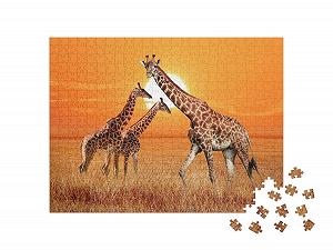 Пазл puzzleYOU Safari Puzzle Collection Giraffe with her Two Cubs, Serengeti National Park, Tanzania 500 элементов synthetic.ua - Фото 1