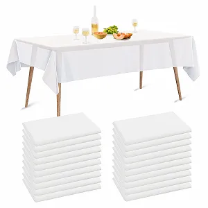 Скатертина одноразова Pack of 10 Waterproof Non-Woven PE White (150 x 280 см) - Фото 1